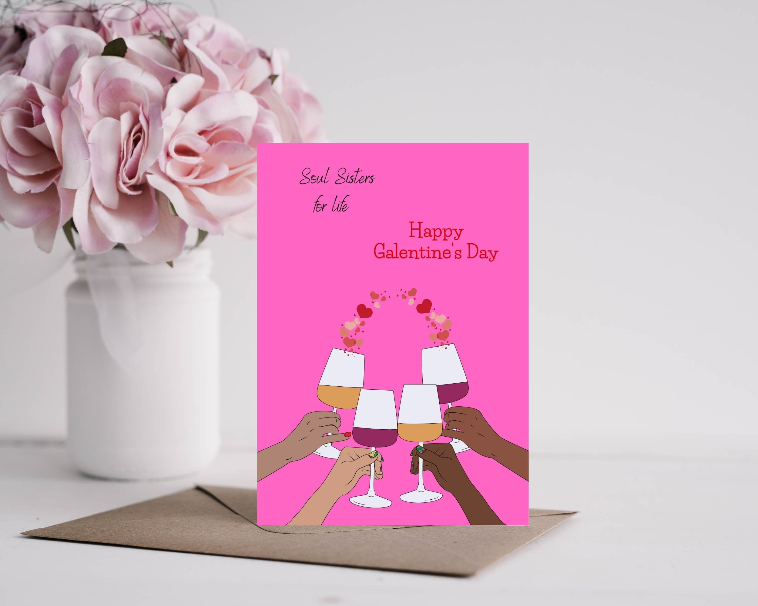 Galentines Day Black Friends Soul Sisters Friendships Valentines Card