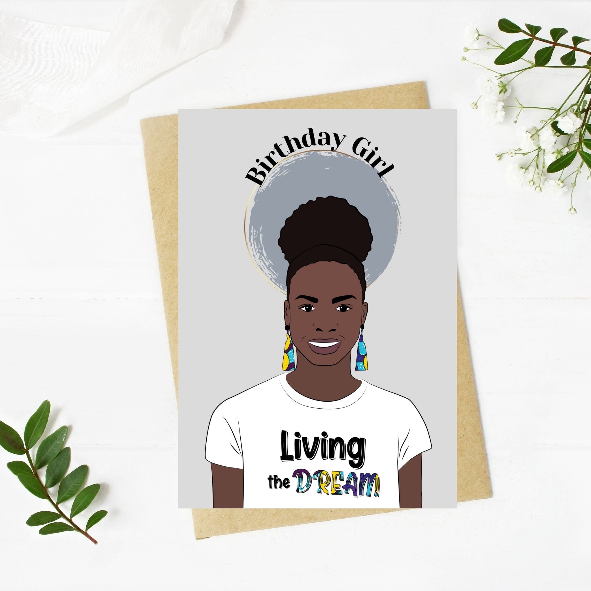 Young Black Teenage Girl Birthday Card