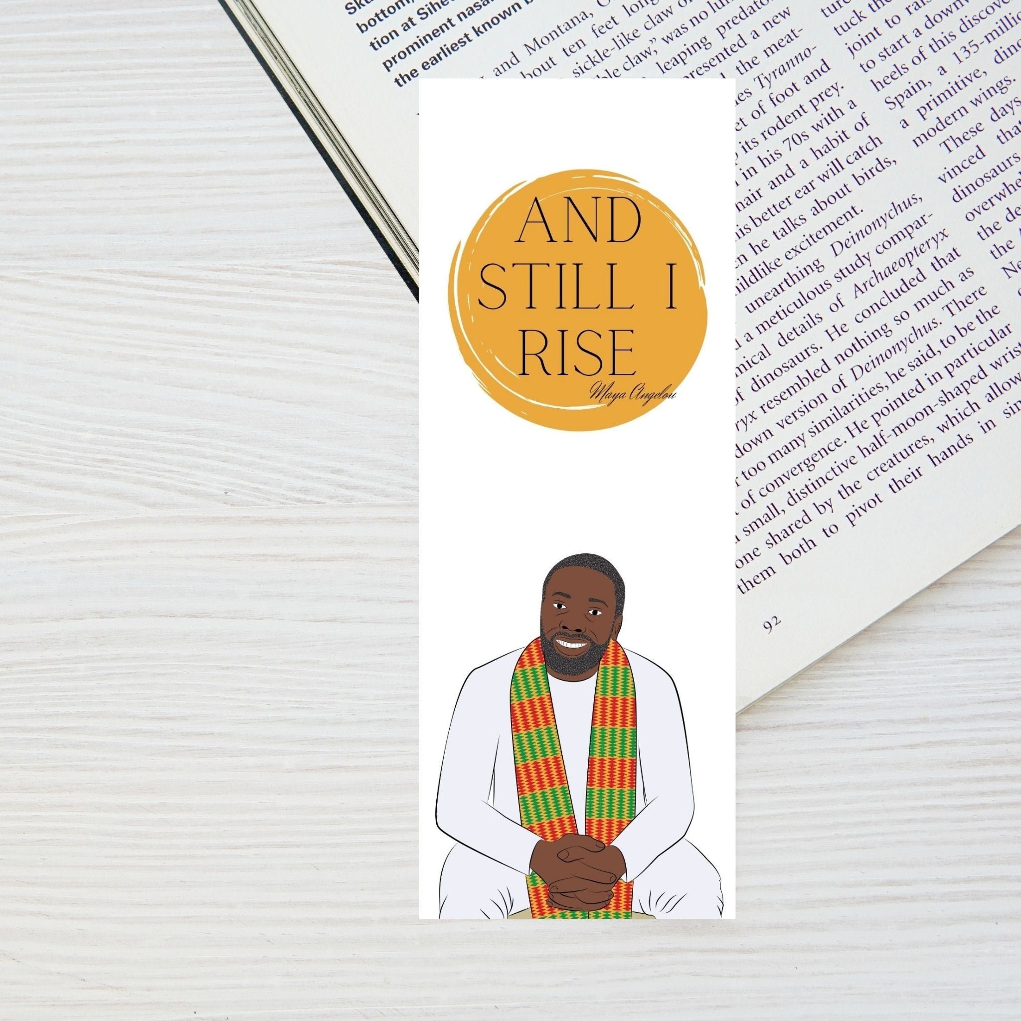 Black Man with White Outfit and Kente Scarf Bookmark