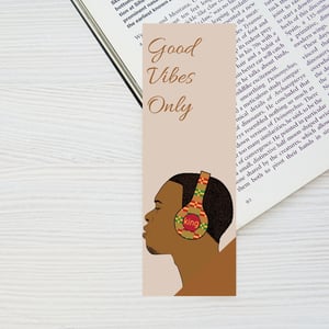 Black Man with Headphone Bookmark