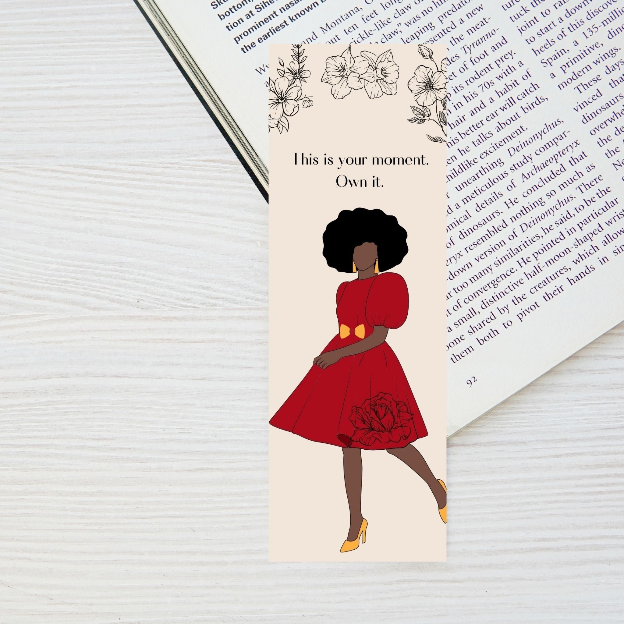 Afro Woman in Red Bookmark
