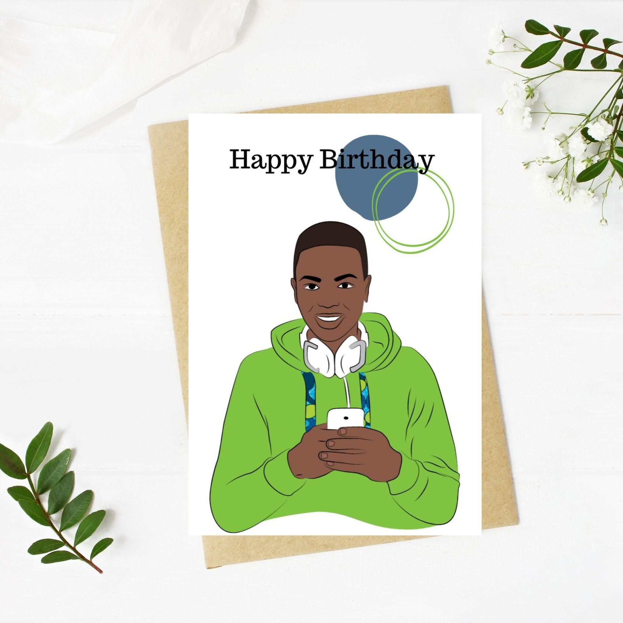 Black Teenage Boy Birthday Card