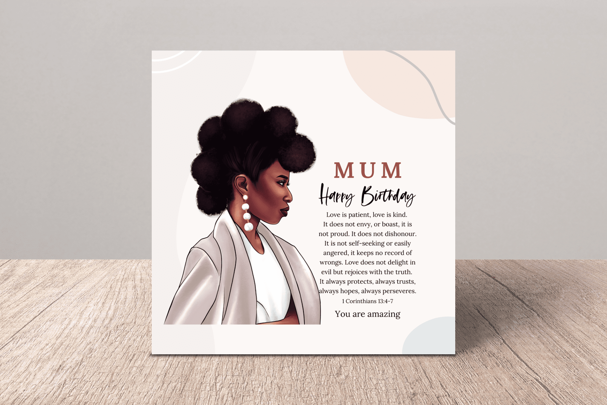 Mum Birthday Card, Black Mum Card