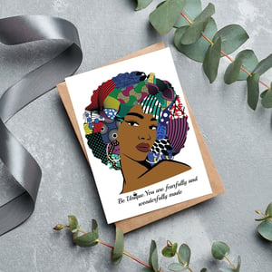 Be Unique You are Fearfully and Wonderfully Made Afrocentric Woman Greeting Card