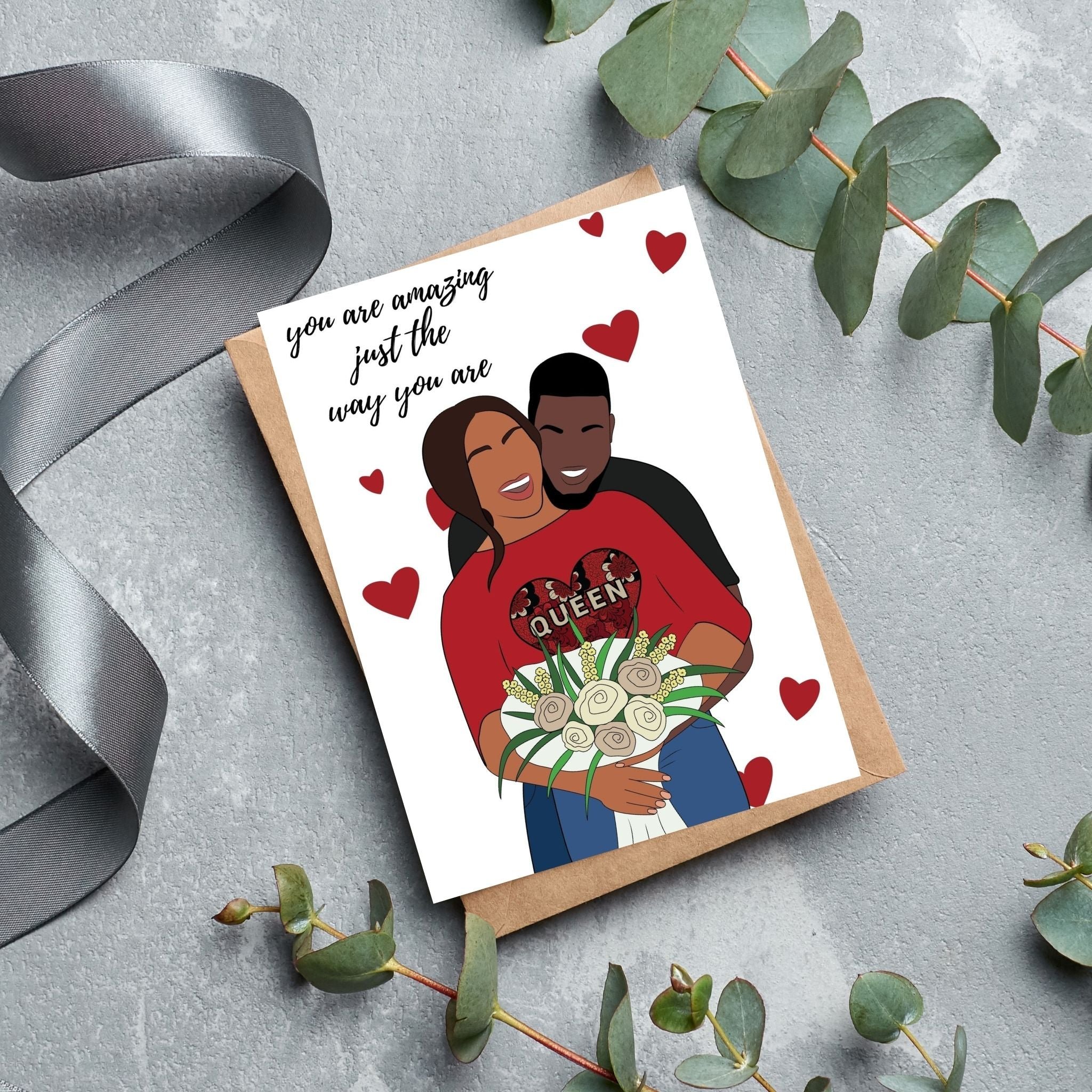 Black Couple Black Love Valentines Card