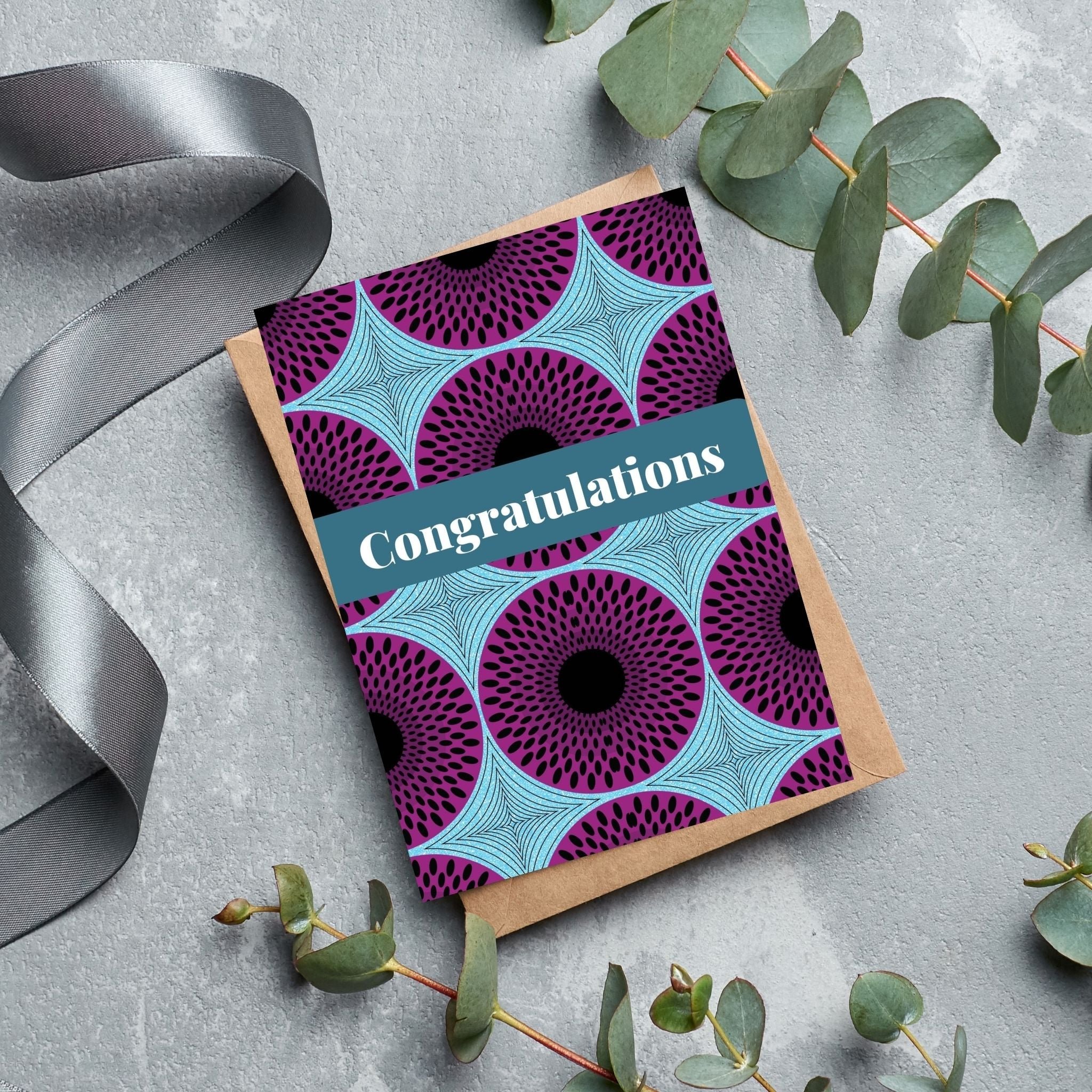 Congratulations African Inspired Print Card