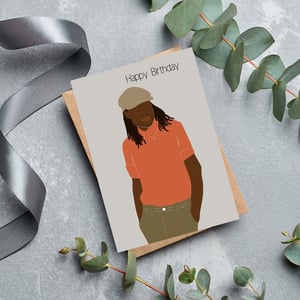 Black Man with Locs Birthday Card for Men