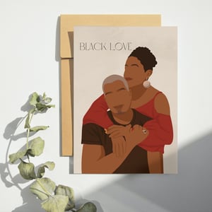 Black Couple Valentines Card