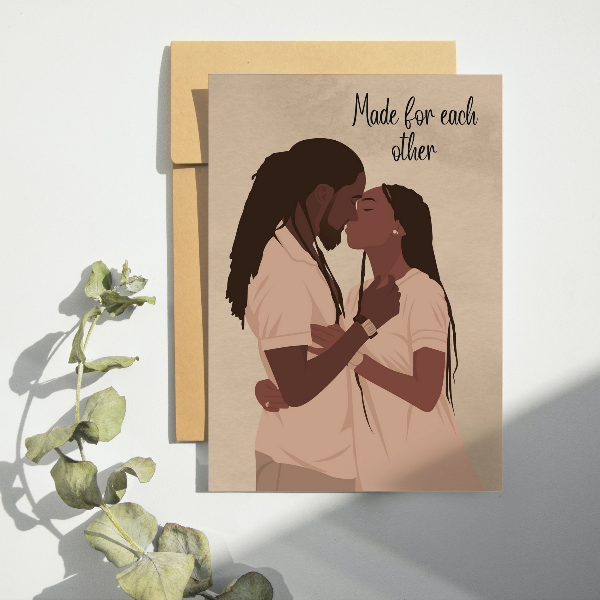 Black Love, Made For Each Other, Black Couple Valentines Anniversary Card