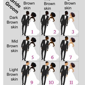 Black Couple Wedding Card, skin shade options, made with African fabric