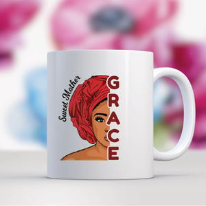 Personalised Lady Headscarf Name Mug