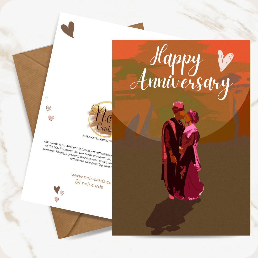 African Love Black Couple Anniversary Card