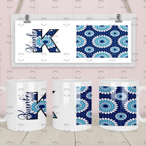 African Print Personalised Initial and Name Patterned Mug