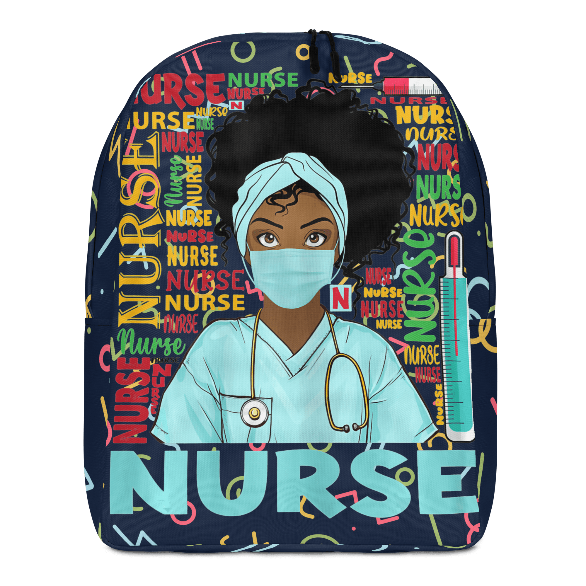 Nurse Life Black Woman Afro Girl Backpack