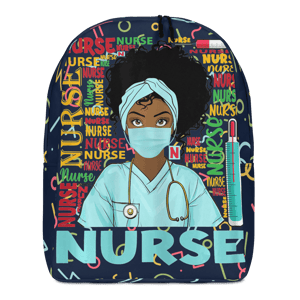 Nurse Life Black Woman Afro Girl Backpack, African Print Clothing UK