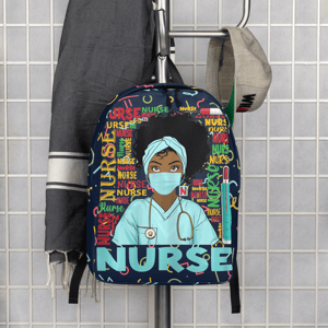 Nurse Life Black Woman Afro Girl Backpack