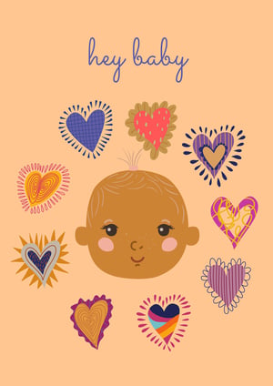 Hey Baby New Baby Greeting Card