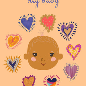 Hey Baby New Baby Greeting Card