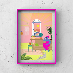 Paradise House: Living Room A4/A3 Print Wall Art