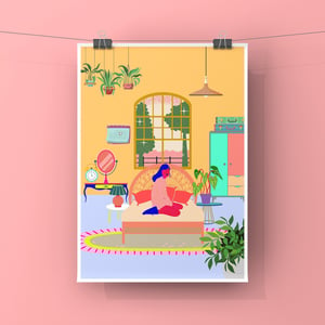 Paradise House: Bedroom A4/A3 Print Wall Art