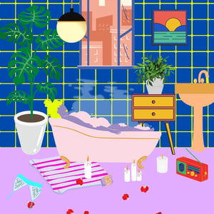 Paradise House: Bathroom A4/A3 Print Wall Art