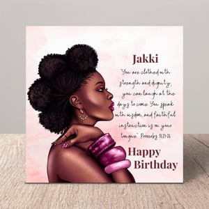 Personalised Proverbs 31 Black Woman Birthday Card