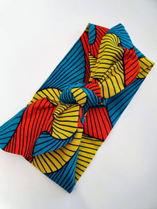 African Print Wide Tie Up Headband
