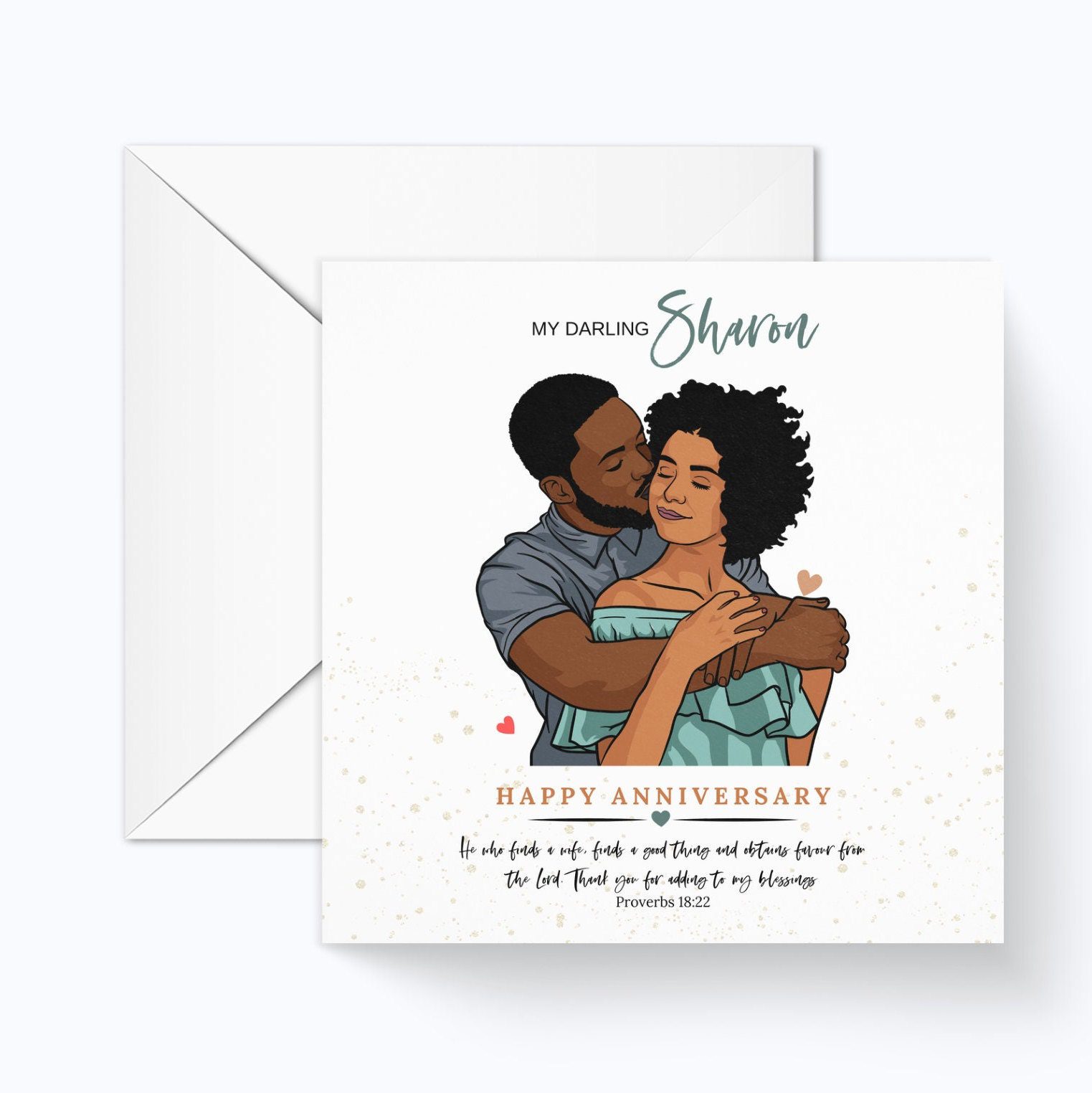 Happy Anniversary Black Couple Love Card