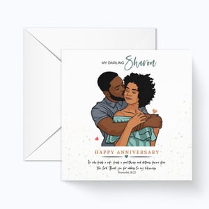 Black Couple Love Happy Anniversary Card