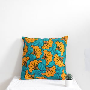 African Print Ankara Cushion Cover - Teal