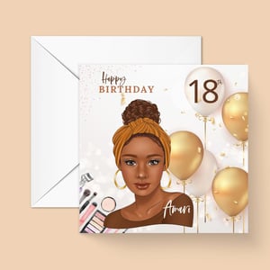 18th Birthday Black Girl Greeting Card