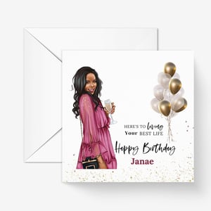 Living Your Best Life Black Female Birthday Card