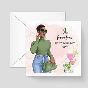 30th Birthday Black Woman Birthday Card