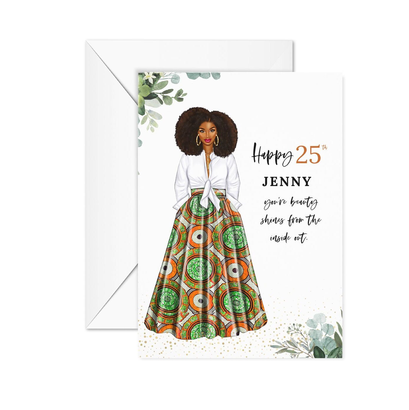 Happy 25th Birthday Black Woman Birthday Card