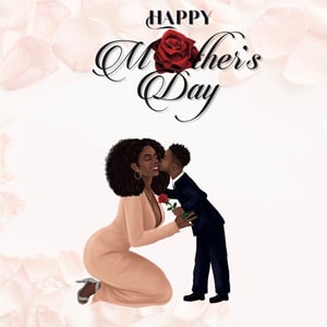 Happy Mother's Day Card- A Rose for Mother