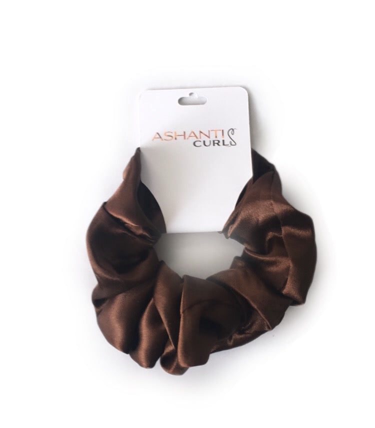 Ashanti Curls Satin Scrunchie- Dark Brown