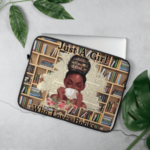 Black Afro Girl Who Loves Book Laptop Sleeve