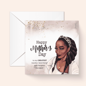 Black Mum Mother's Day Card