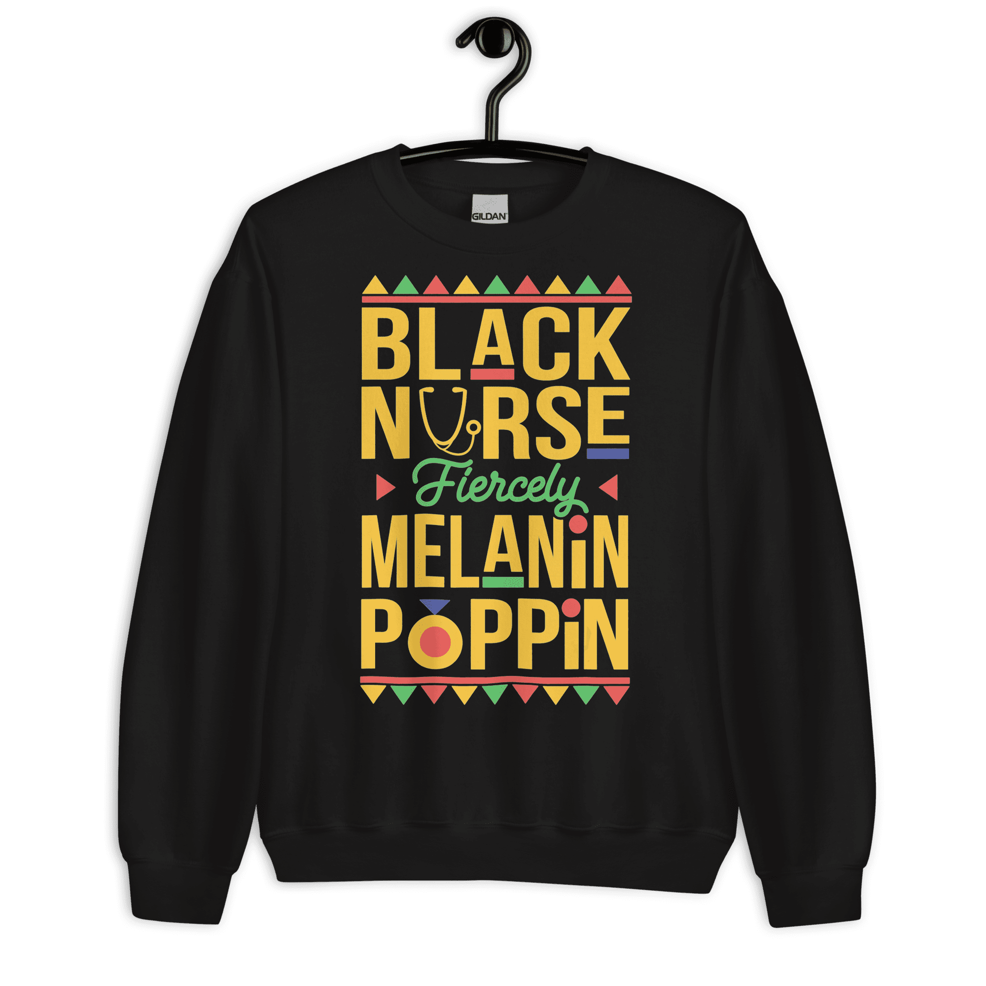 Black Nurse Melanin Poppin Unisex Sweatshirt Wakuda