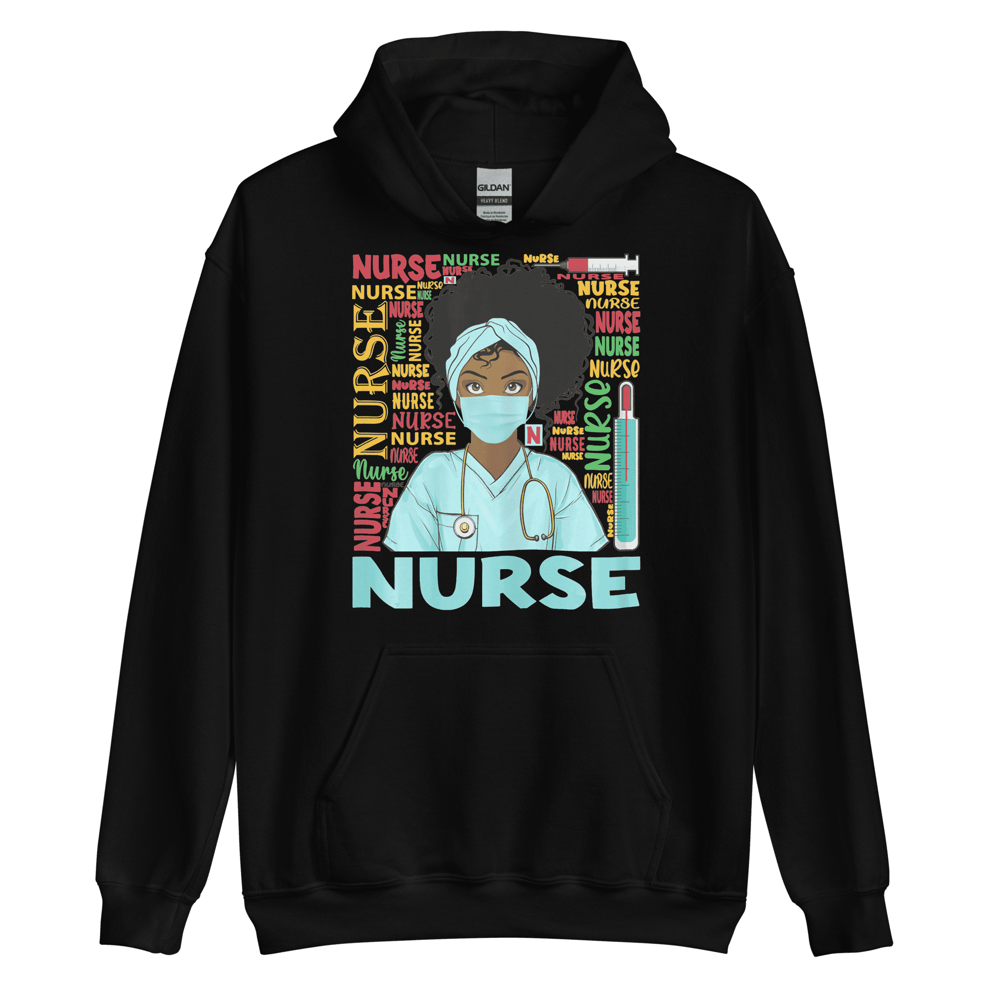 Black Nurse Life Black Woman Afro Girl Hoodie