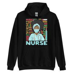 Black Nurse Life Black Woman Afro Girl Hoodie