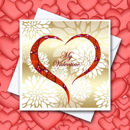 Love Heart Valentine’s Day fabric Card