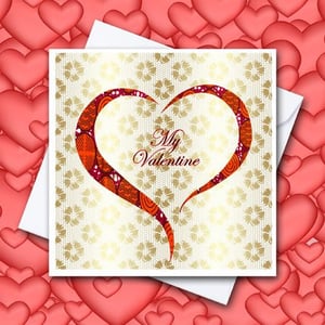 Love Heart Valentine's Day fabric Card