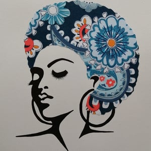 A3 Handmade Art Print - Afro Hoops