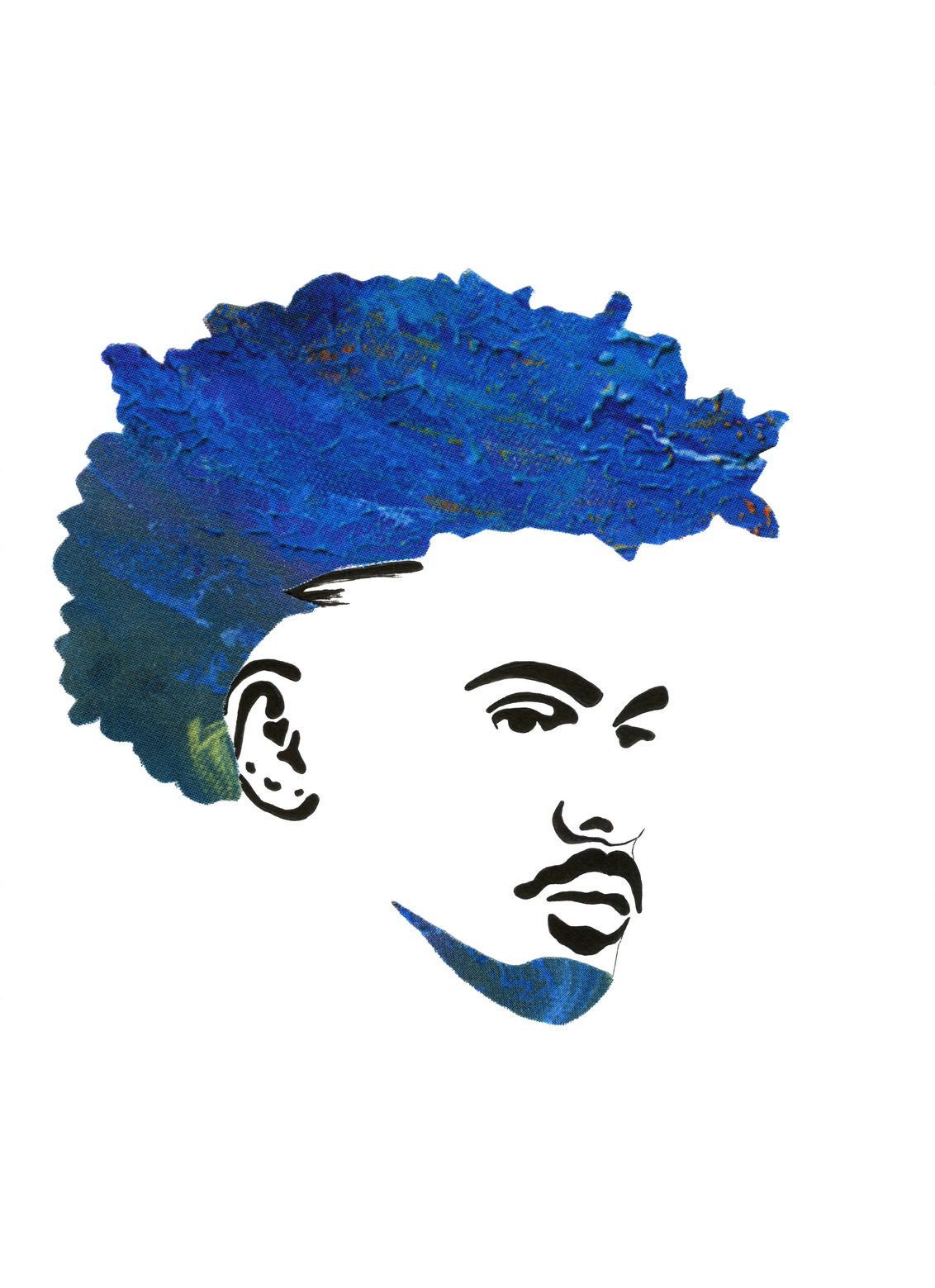 A4 Art Print – Afro Side Profile