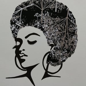A3 Handmade Art Print - Afro Hoops