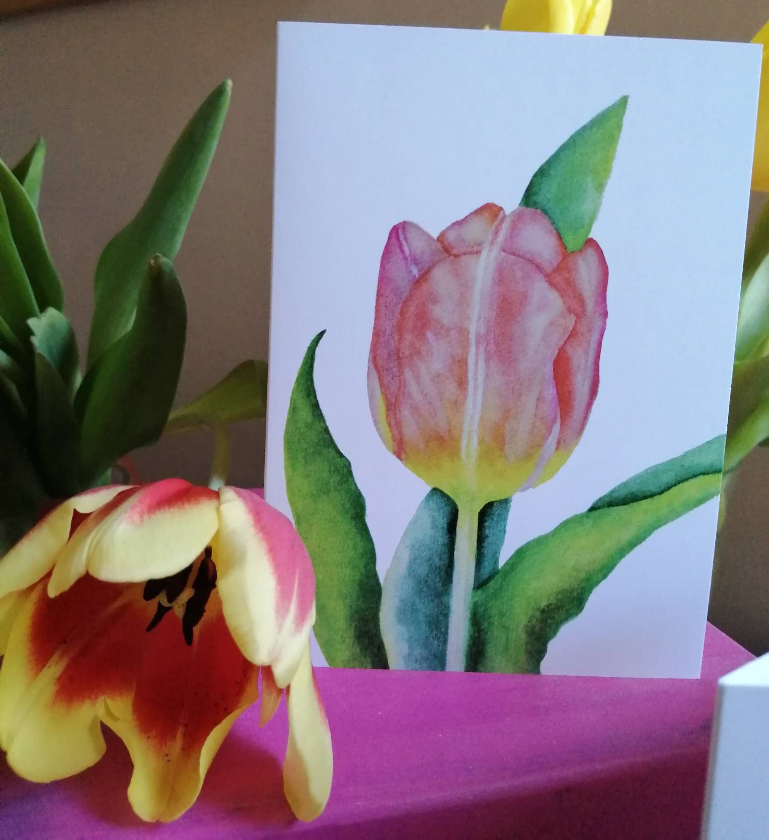 Tulip Watercolour Card