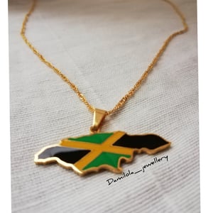 Jamaica Flag Necklace Gold/Silver - Out Of Many One People'