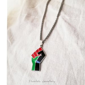 Black Power Salute Pendant - Gold/Silver