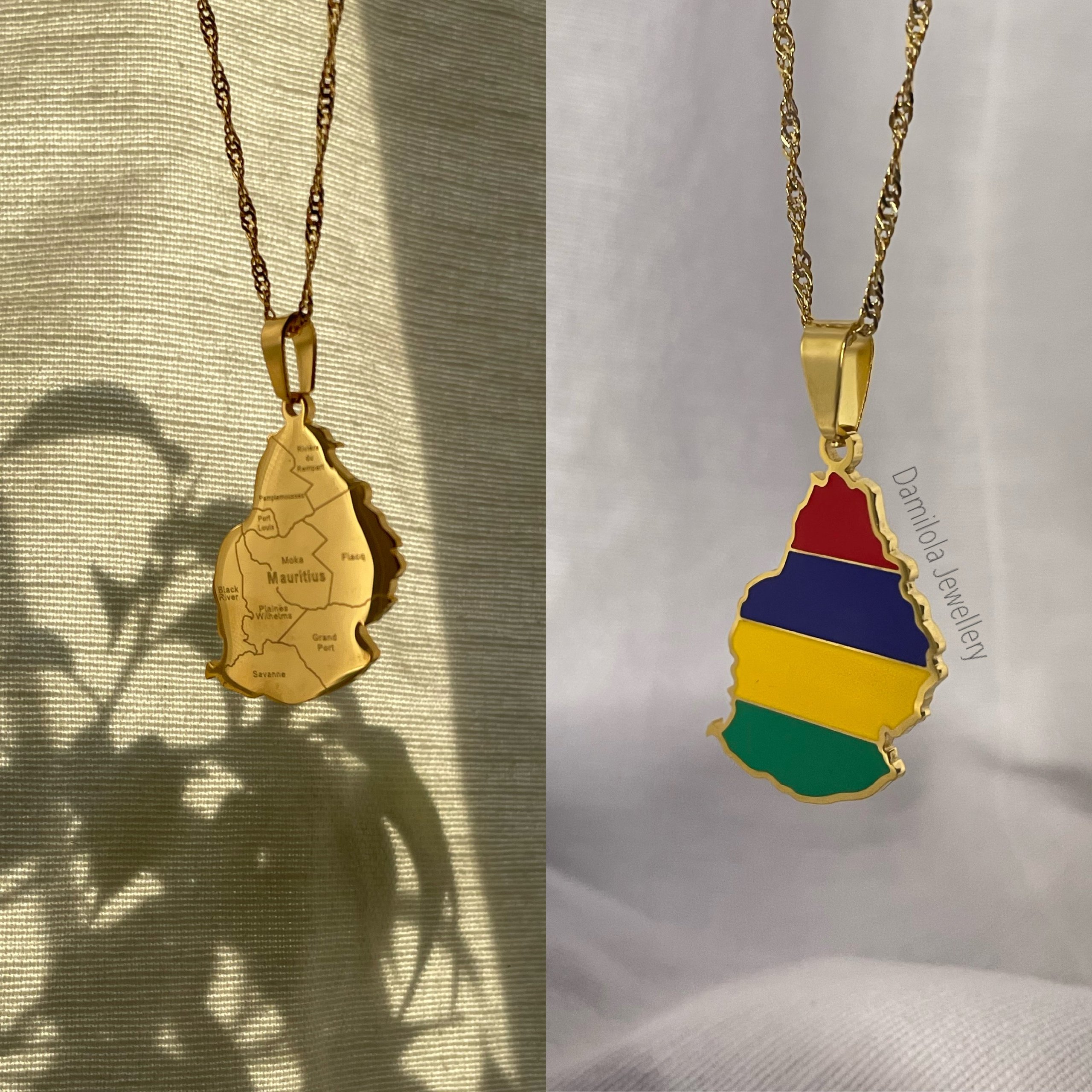 Mauritius Flag Necklace – 2 Styles